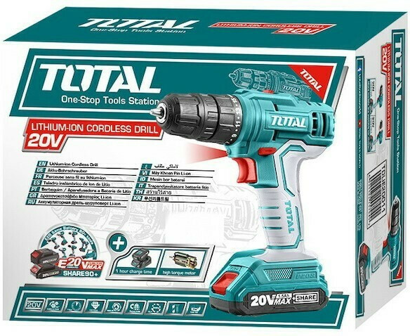 Total TDLI20011 Δραπανοκατσάβιδο Μπαταρίας 20V 1x1.5Ah - Image 3